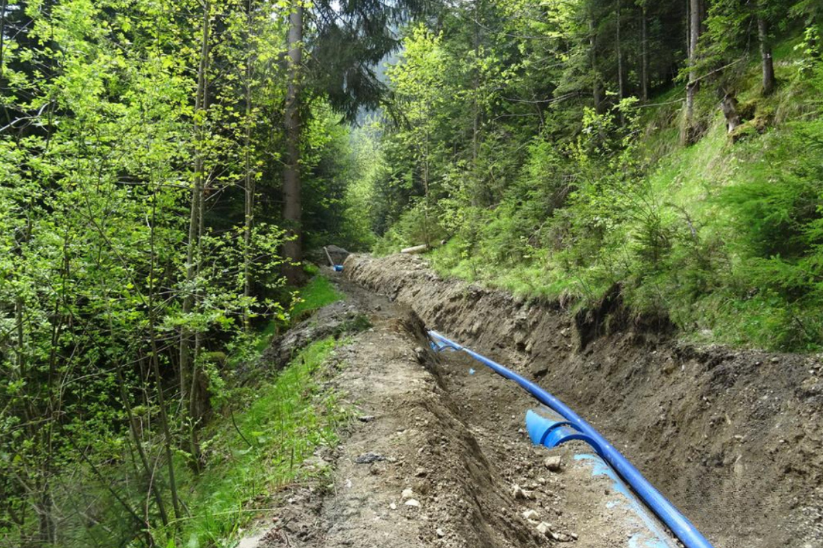 Rohrverlegung für ein Wasserversorgungssystem